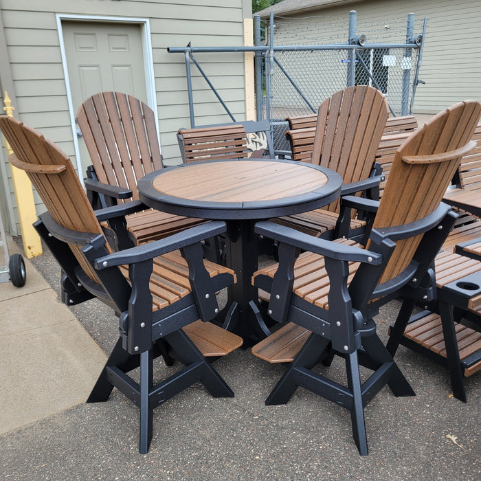 5pc Bar Height Outdoor Dining Set - With Swivel Chairs