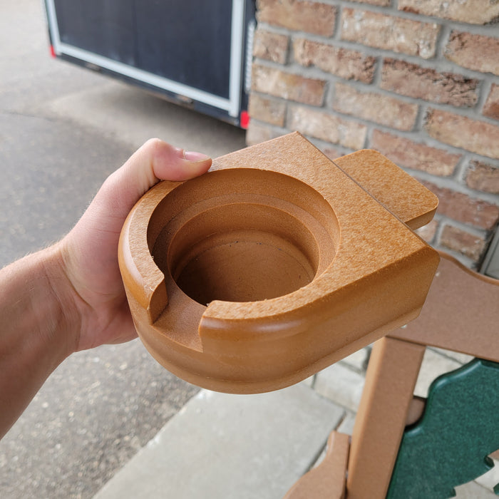 Cupholder add-on for chairs and benches