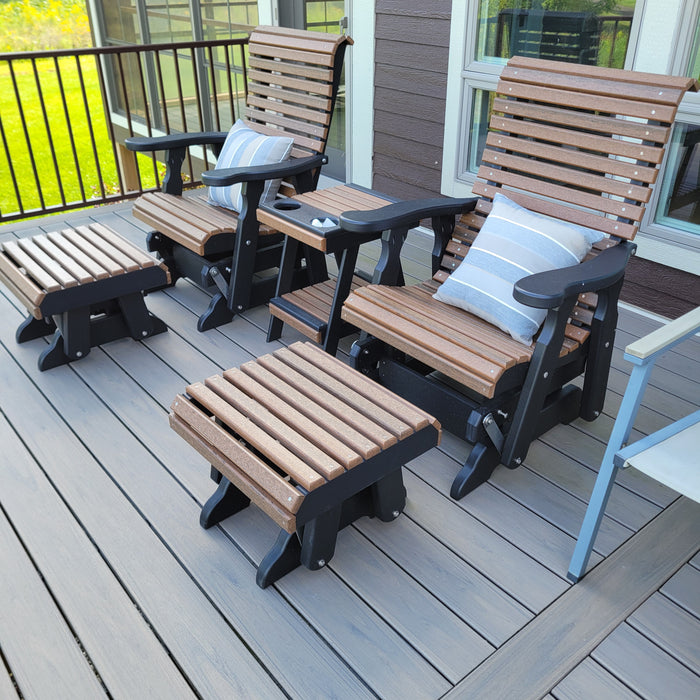 5pc - Gliding Chair Set with Gliding Ottomans and Center Table