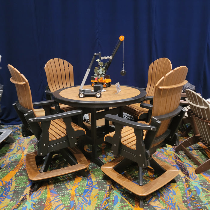 5pc Bar Height Outdoor Dining Set - With Swivel Chairs