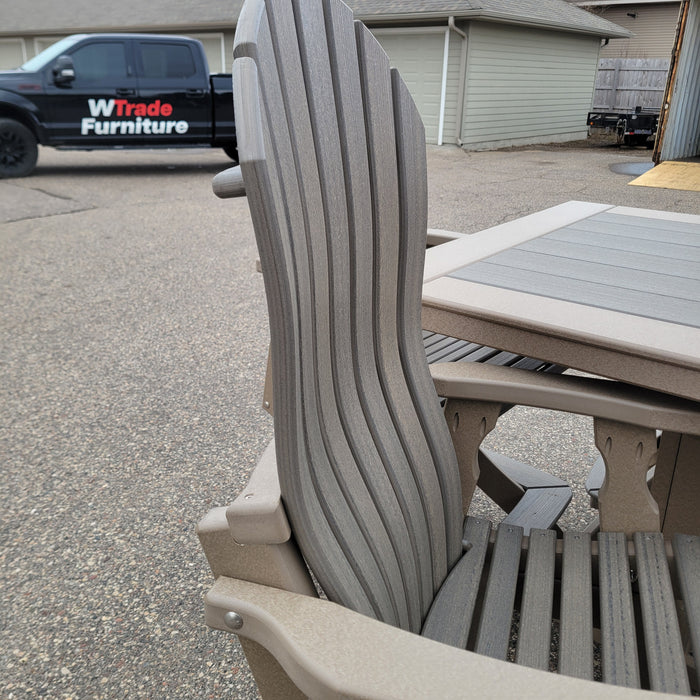 5pc Bar Height Outdoor Dining Set - Square Table and Lumbar Fan Chairs