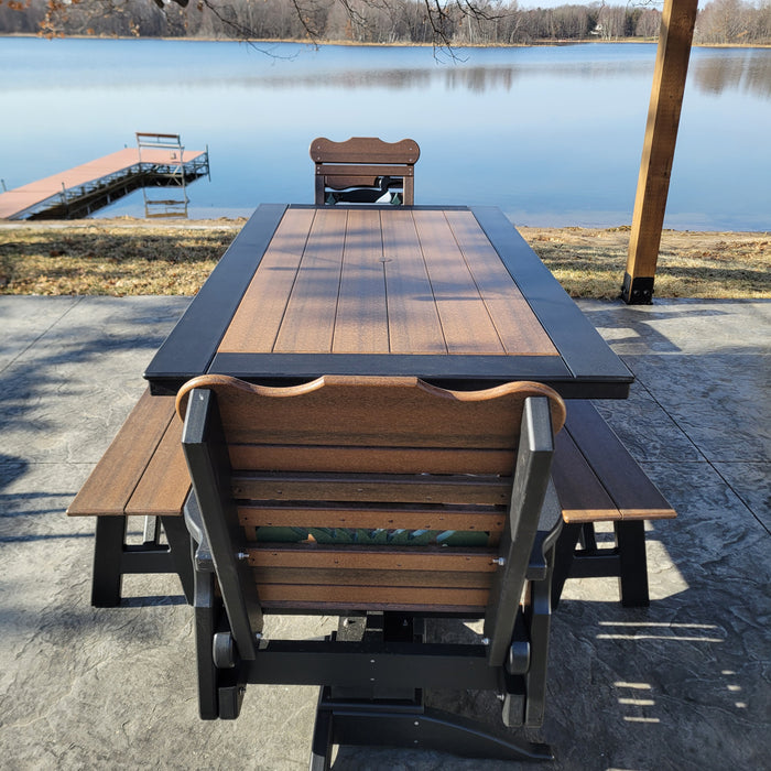 4pc Poly Dining Set with Swivel Chairs & Benches