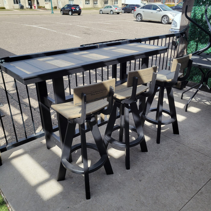 Outdoor Buffet Dining Set with 3 Swivel Stools