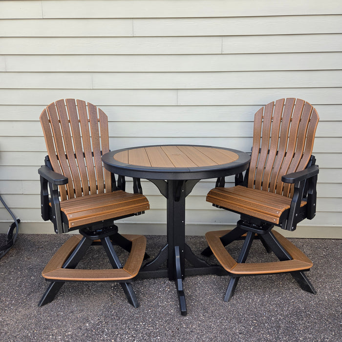3pc Bar Height Poly Dining Set with (2) Swivel Chairs