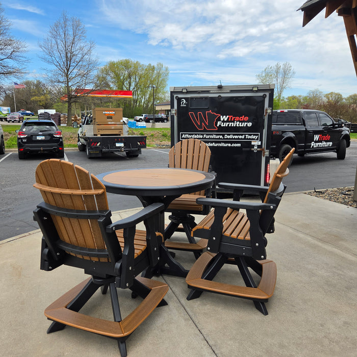 4pc Bar Height Poly Dining Set with (3) Swivel Chairs