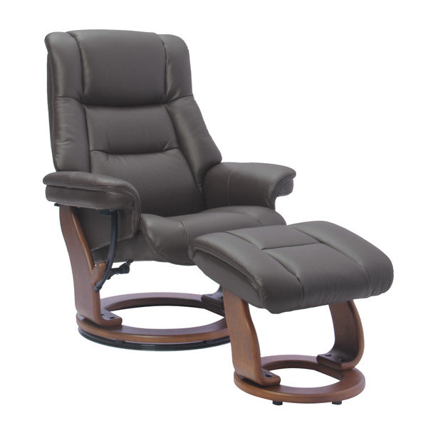 Leather Benchmaster Aitkin Swivel Recliner with Ottoman
