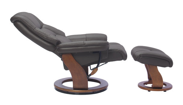 Leather Benchmaster Aitkin Swivel Recliner with Ottoman