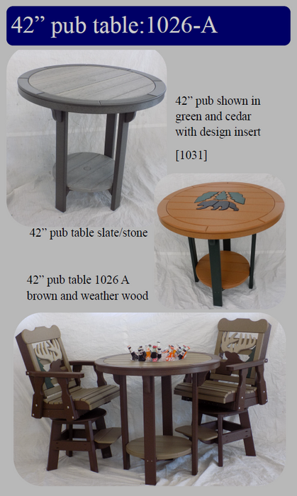 42" Round Pub Table - Optional Drink Cooler