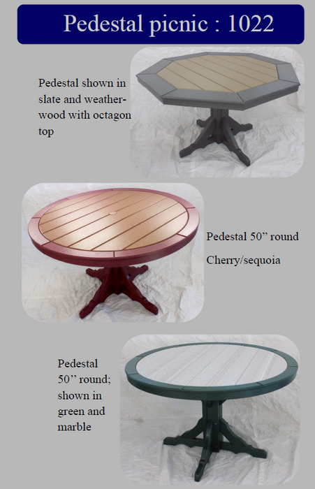 50" Round or Octagon Picnic Table