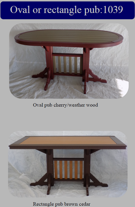 Oval or Rectangle Pub Table