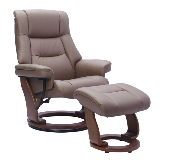 Benchmaster Aitkin Swivel Recliner with Ottoman in Cocoa