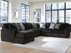 Midnight-Madness Sectional with Chaise - Onyx